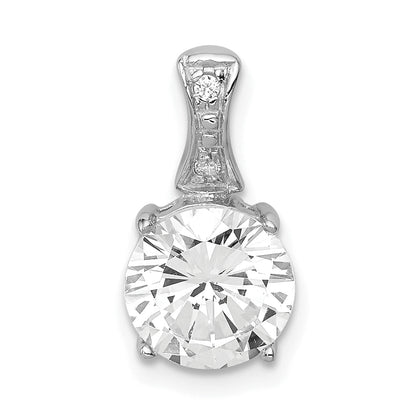 Sterling Silver Rhodium-Plated Cz Pendant