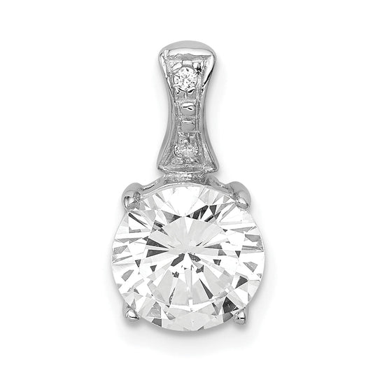 Sterling Silver Rhodium-Plated Cz Pendant