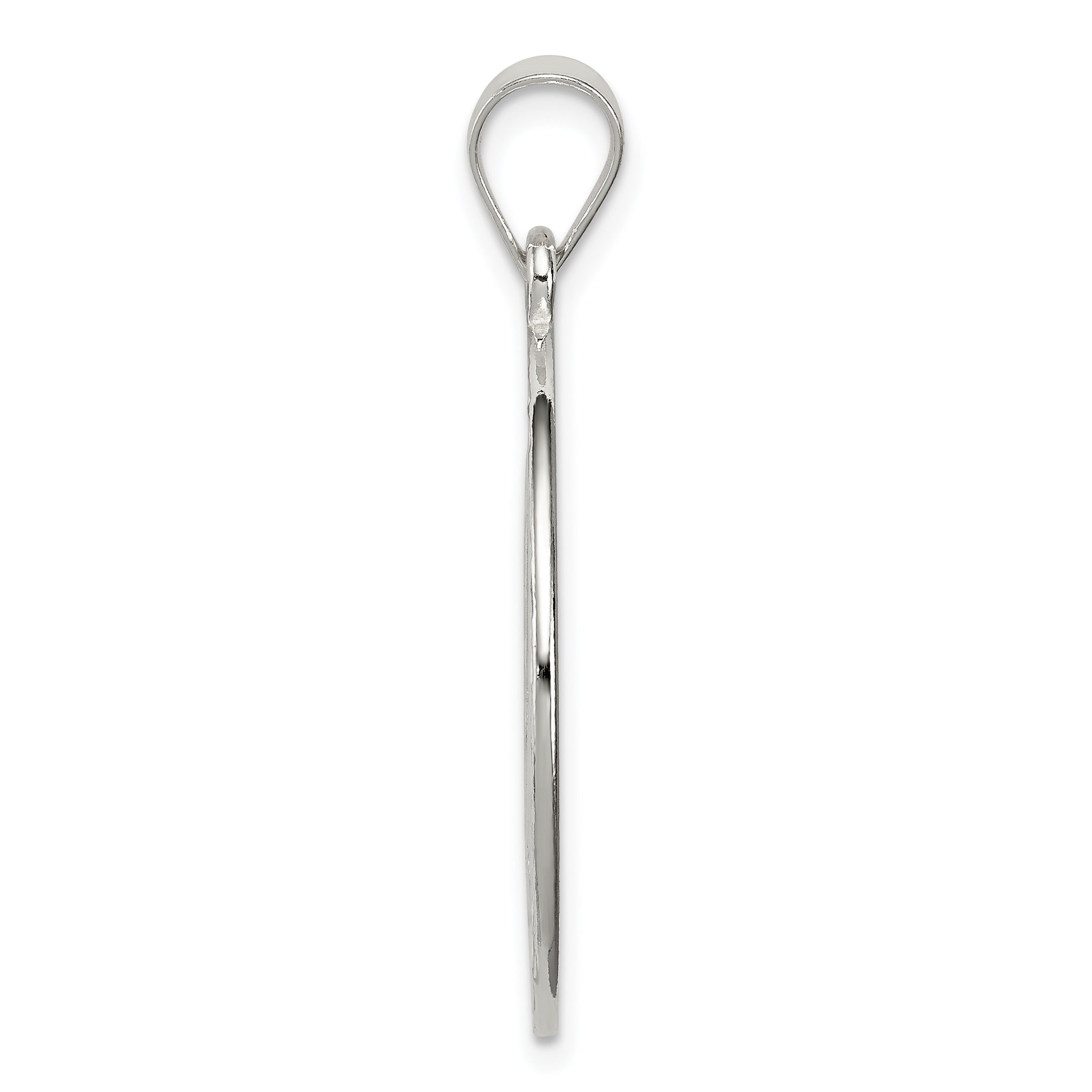 Sterling Silver Diamond-Cut Peace Symbol Pendant