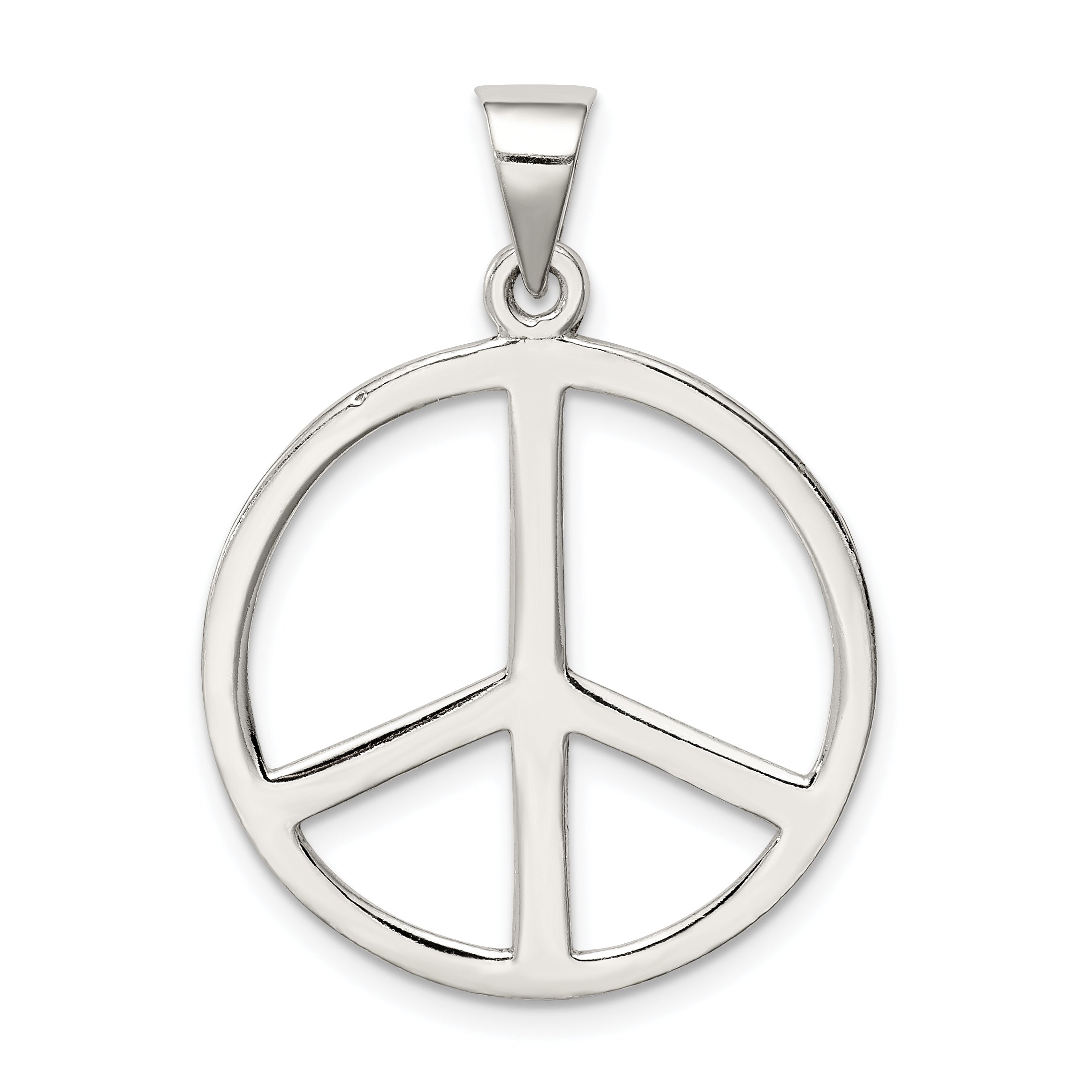 Sterling Silver Peace Symbol Pendant