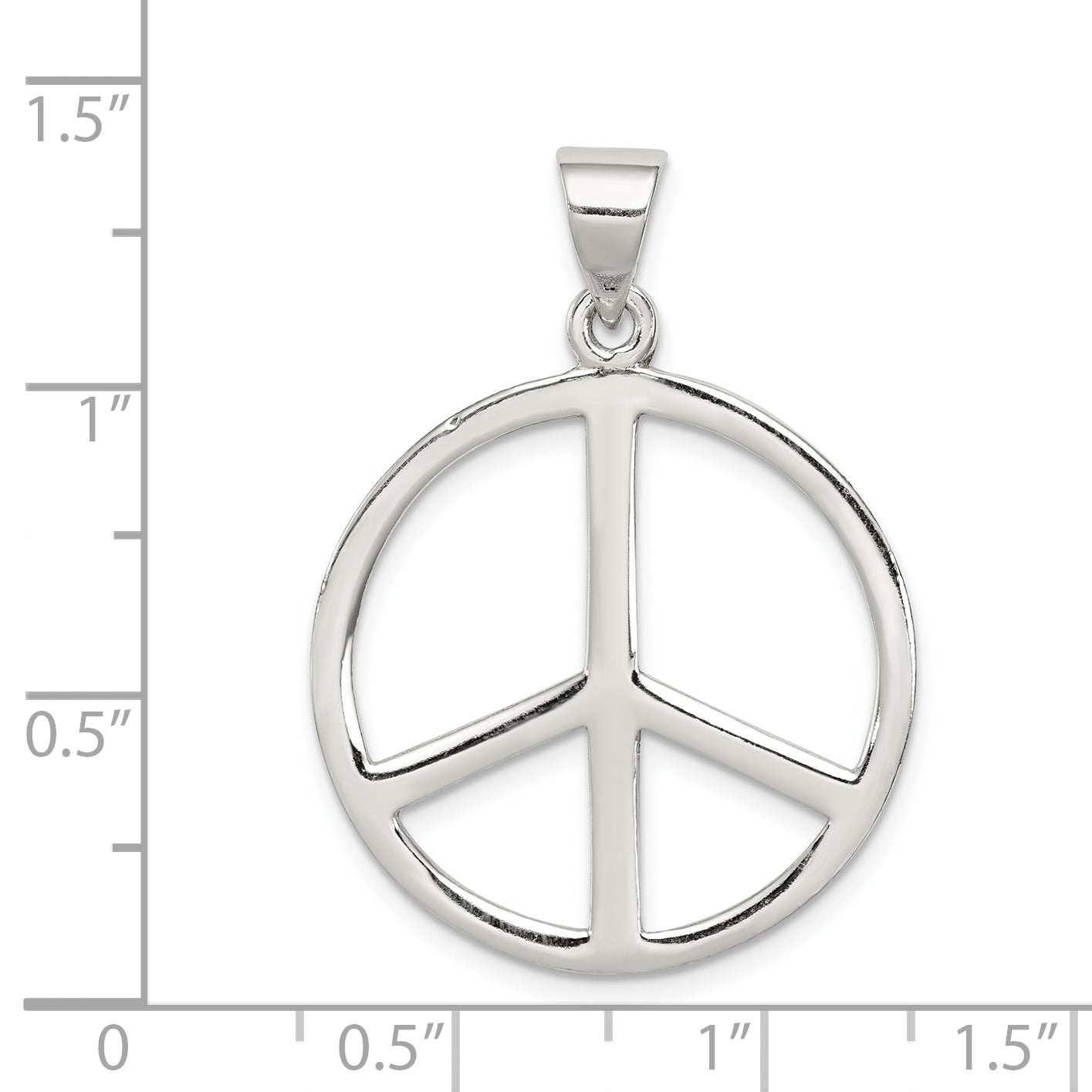 Sterling Silver Peace Symbol Pendant