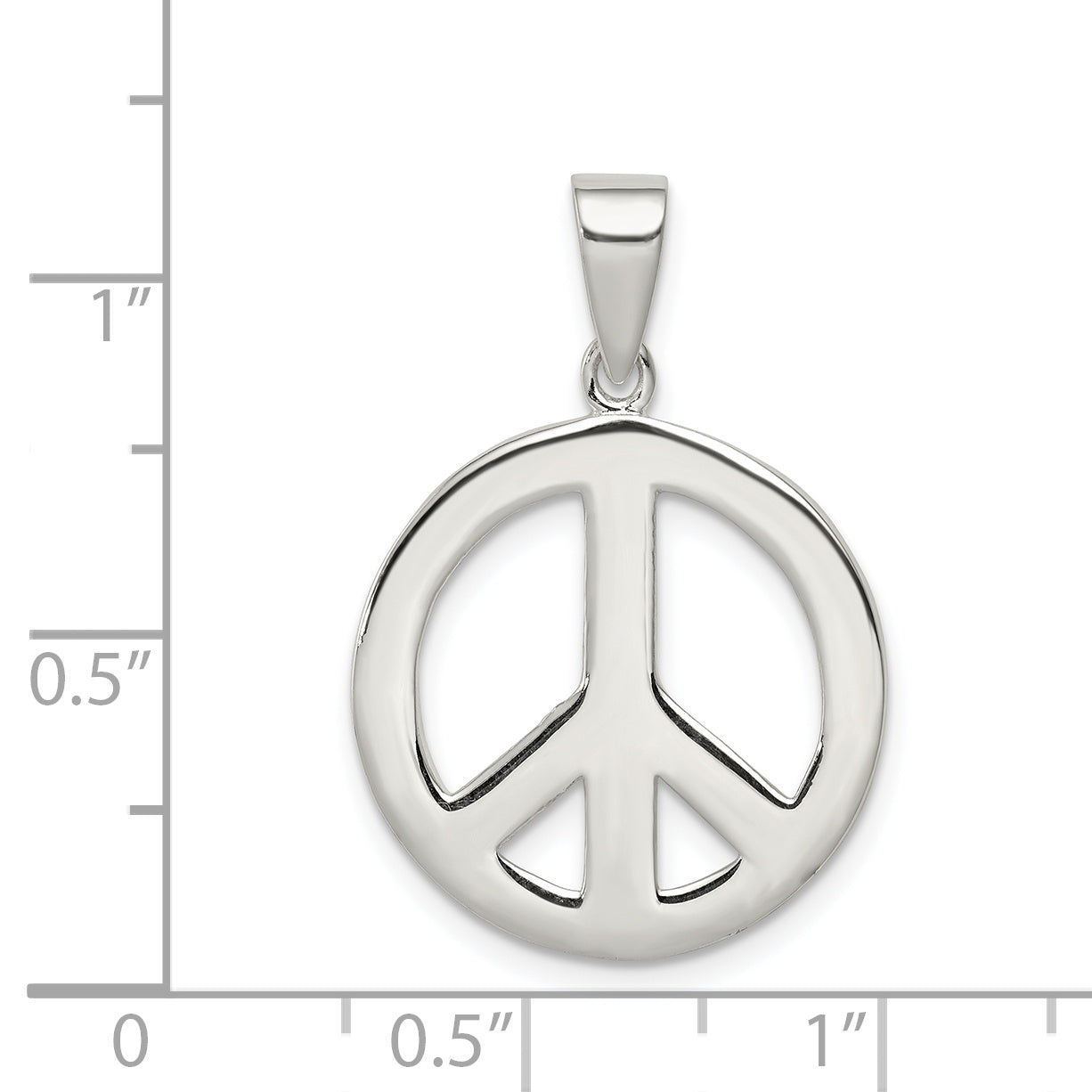 Sterling Silver Round Polished Peace Pendant