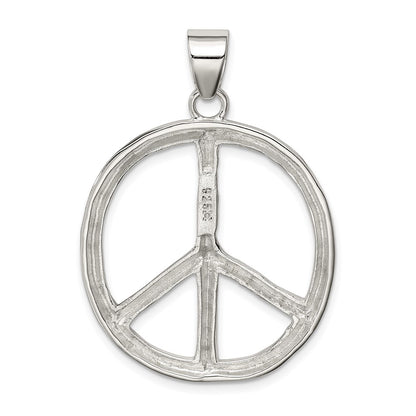 Sterling Silver Polished Peace Pendant