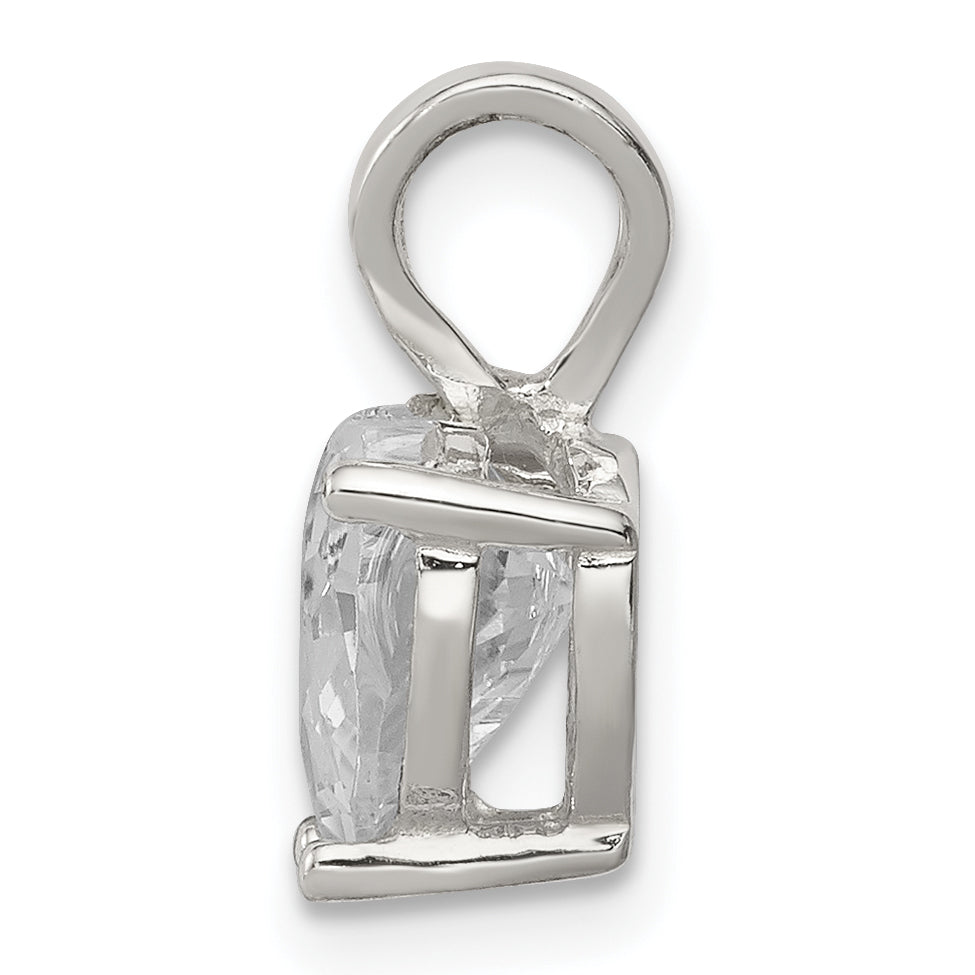 Sterling Silver Heart Cz Pendant