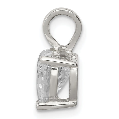 Sterling Silver Heart Cz Pendant