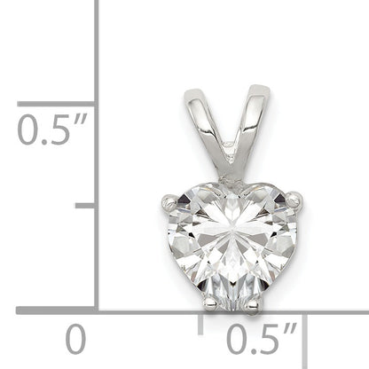 Sterling Silver Heart Cz Pendant