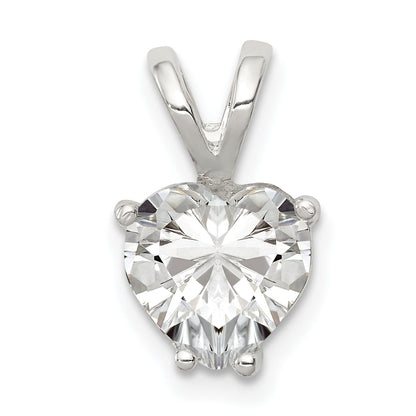 Sterling Silver Heart Cz Pendant