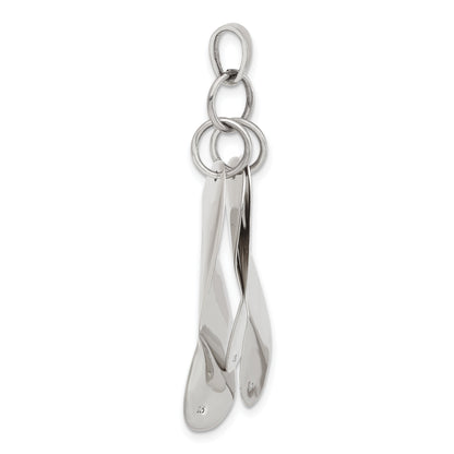 Sterling Silver Polished Contemporary Triple Bent Oval Shapes Pendant