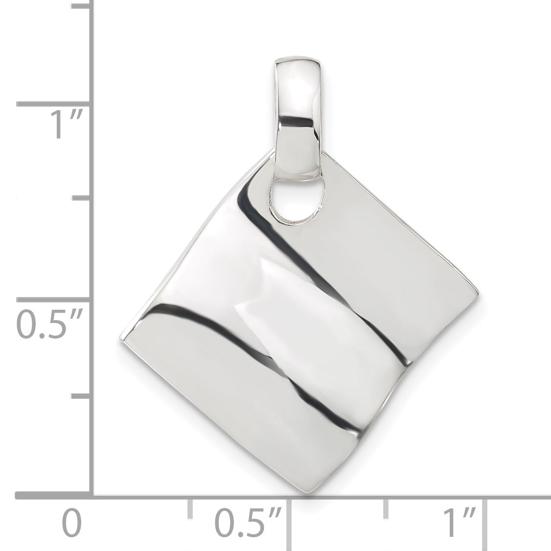 Sterling Silver Polished Fancy Wavy Pendant