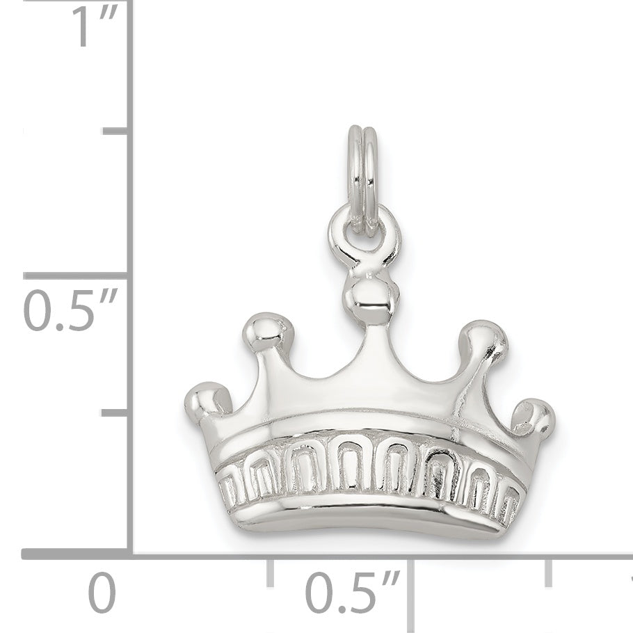 Sterling Silver Polished Crown Charm