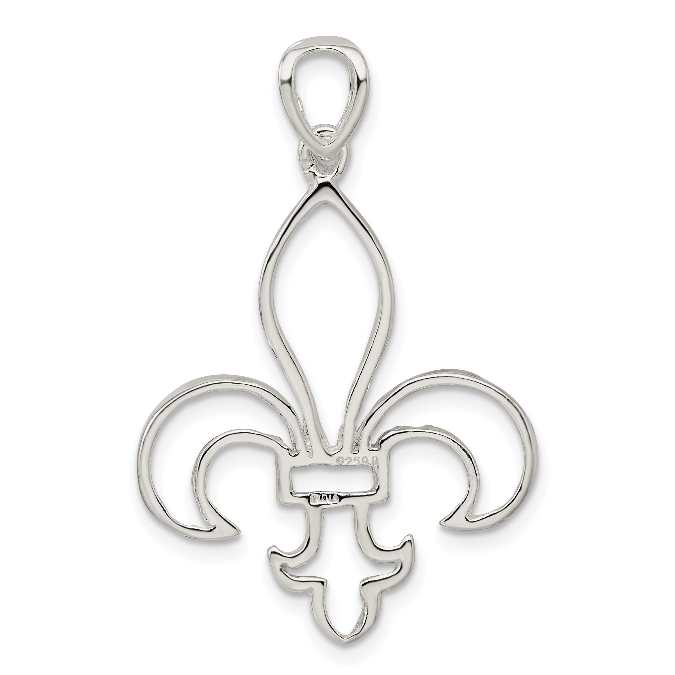 Sterling Silver Cut-Out Fleur De Lis Pendant