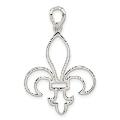 Sterling Silver Cut-Out Fleur De Lis Pendant