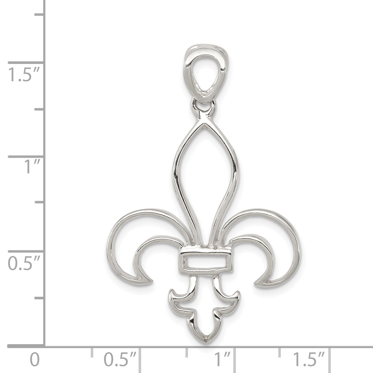 Sterling Silver Cut-Out Fleur De Lis Pendant