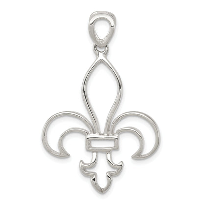 Sterling Silver Cut-Out Fleur De Lis Pendant