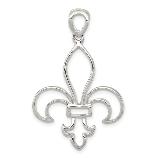 Sterling Silver Cut-Out Fleur De Lis Pendant