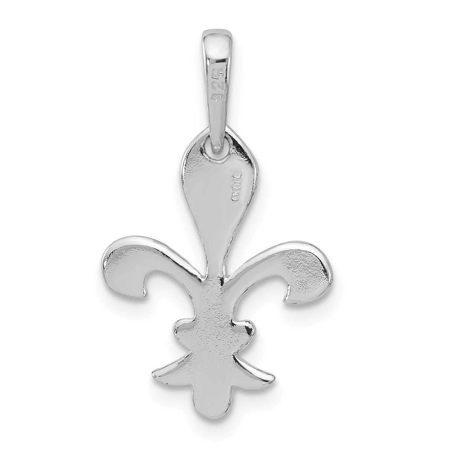 Sterling Silver Polished Fleur De Lis Dangle Pendant