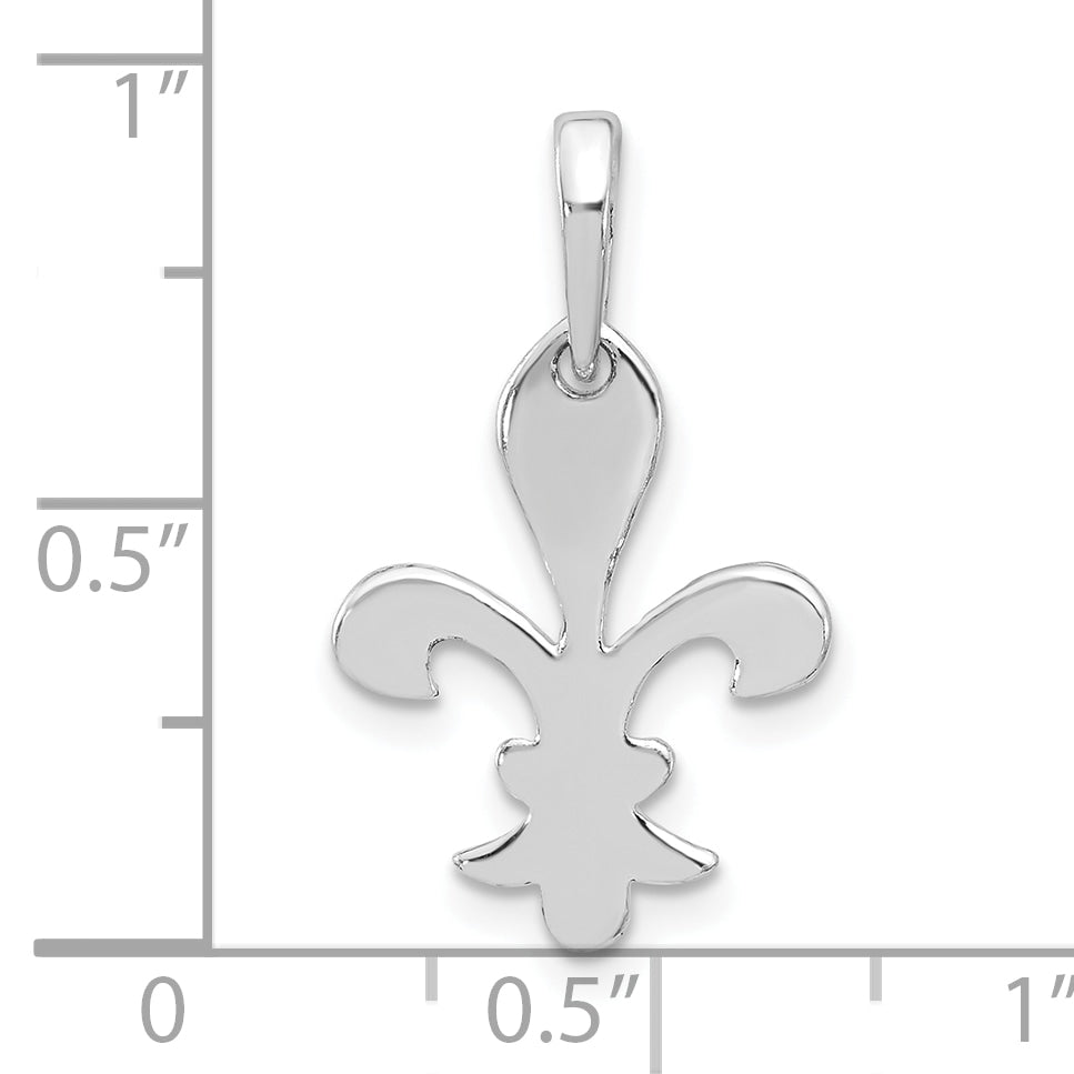 Sterling Silver Polished Fleur De Lis Dangle Pendant