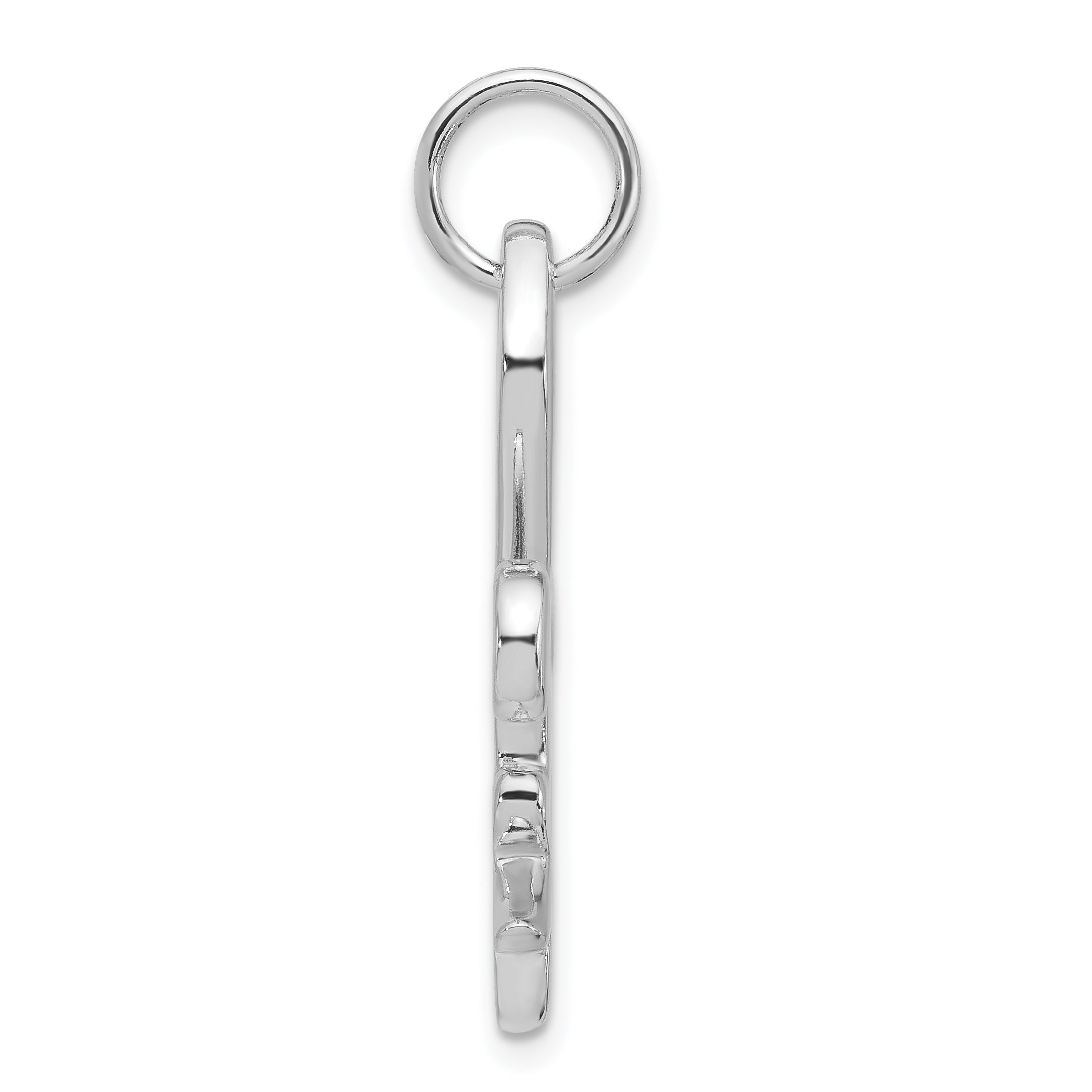 Sterling Silver Polished Fleur De Lis Dangle Pendant