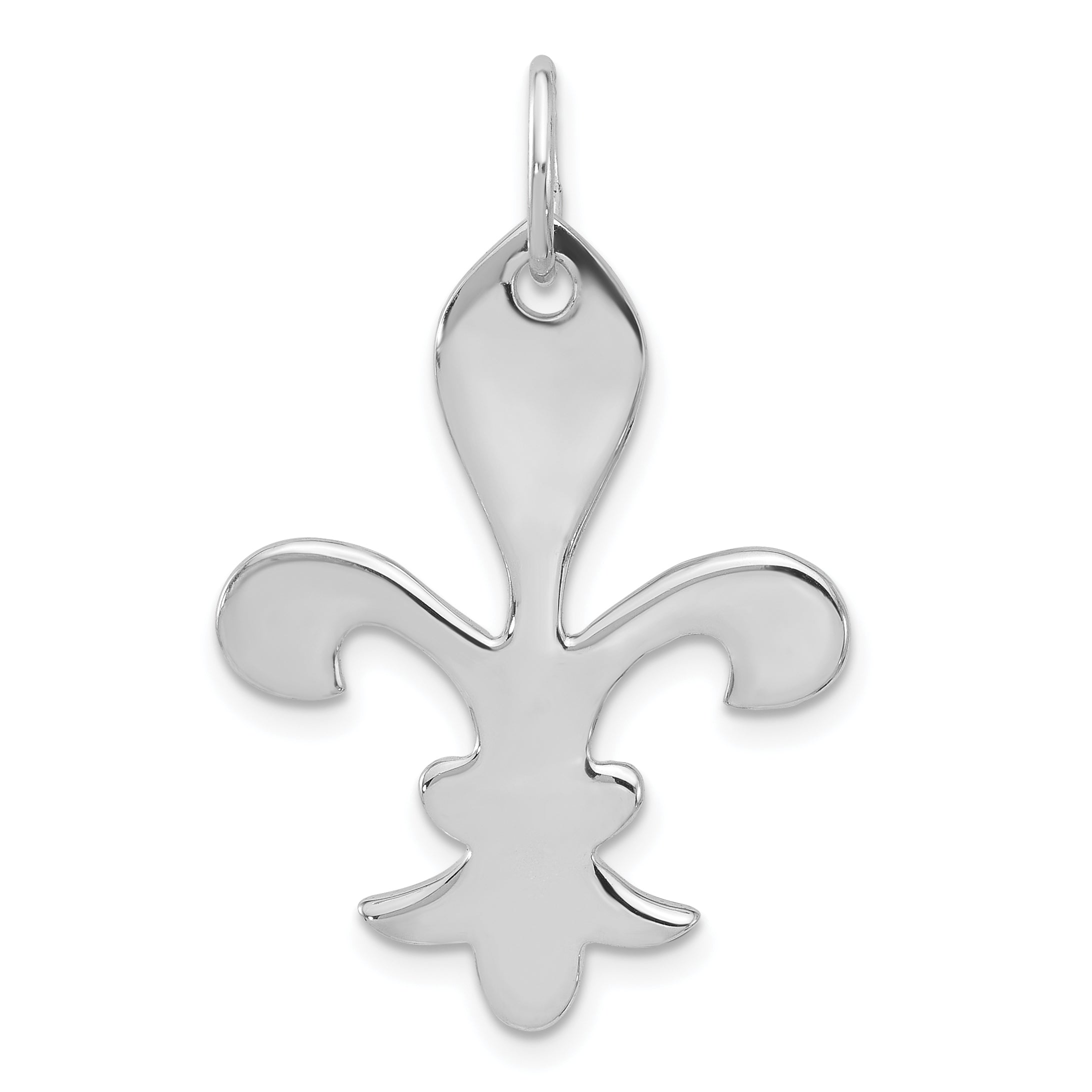 Sterling Silver Polished Fleur De Lis Dangle Pendant