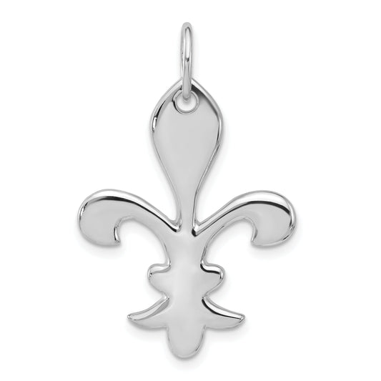Sterling Silver Polished Fleur De Lis Dangle Pendant