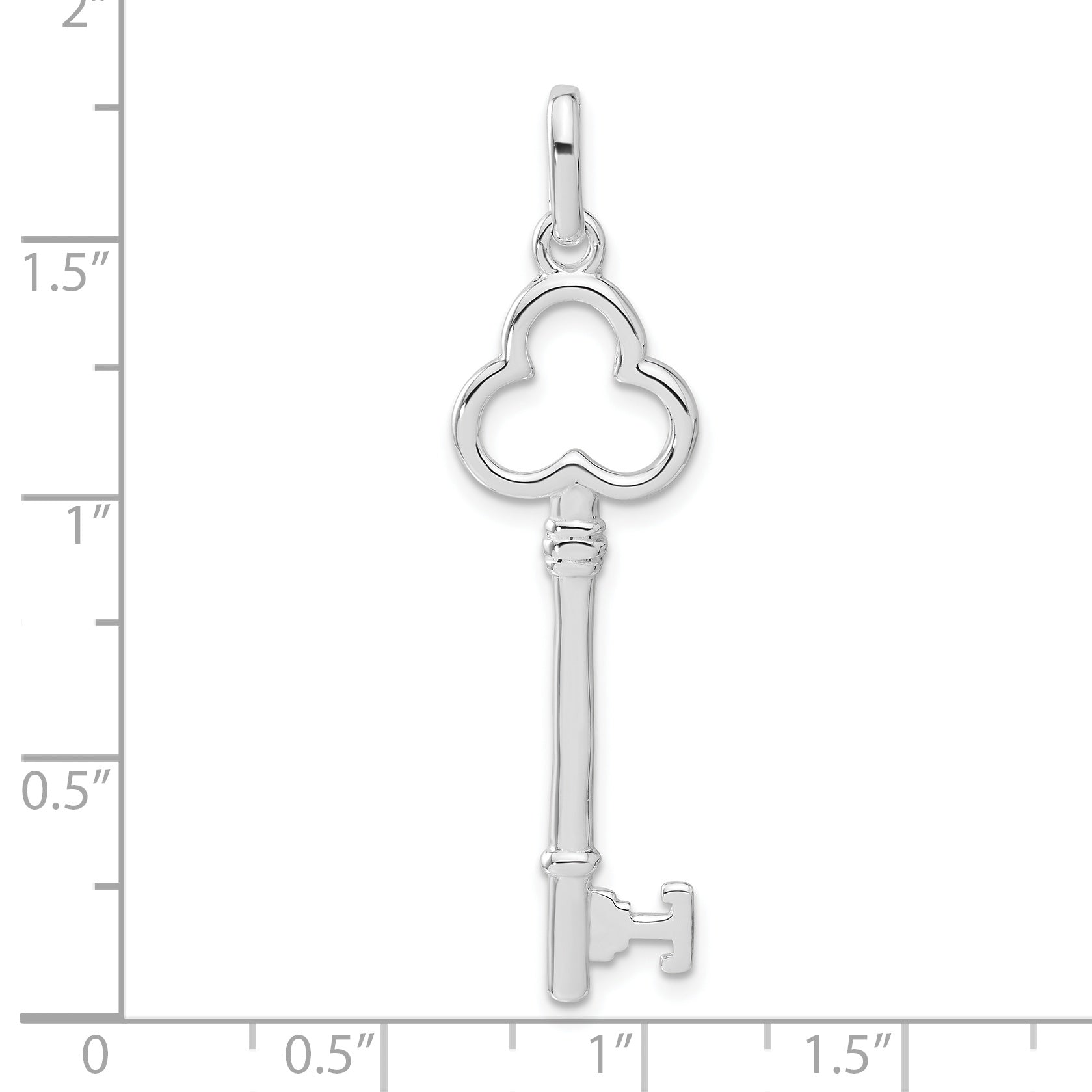 Sterling Silver Polished Key Pendant