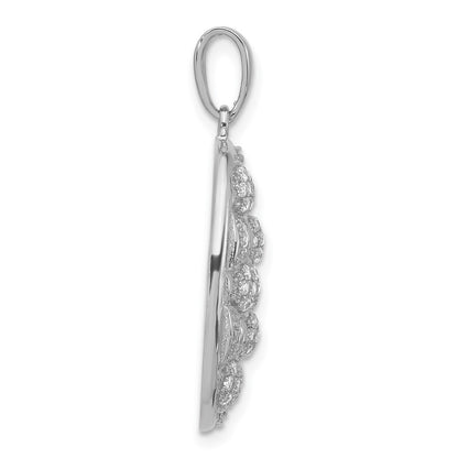 Sterling Silver Polished Fancy Cz Pendant