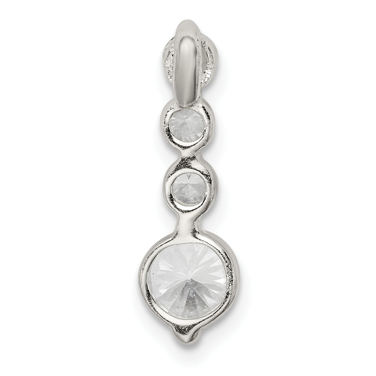 Sterling Silver Polished Cz Pendant