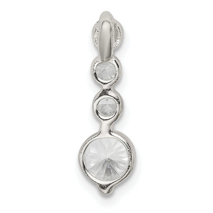 Sterling Silver Polished Cz Pendant