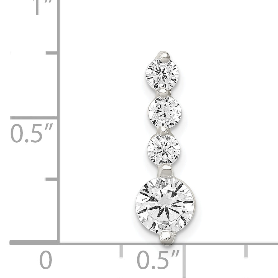Sterling Silver Polished Cz Pendant