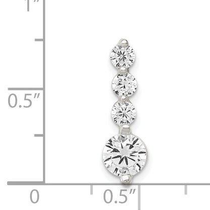Sterling Silver Polished Cz Pendant