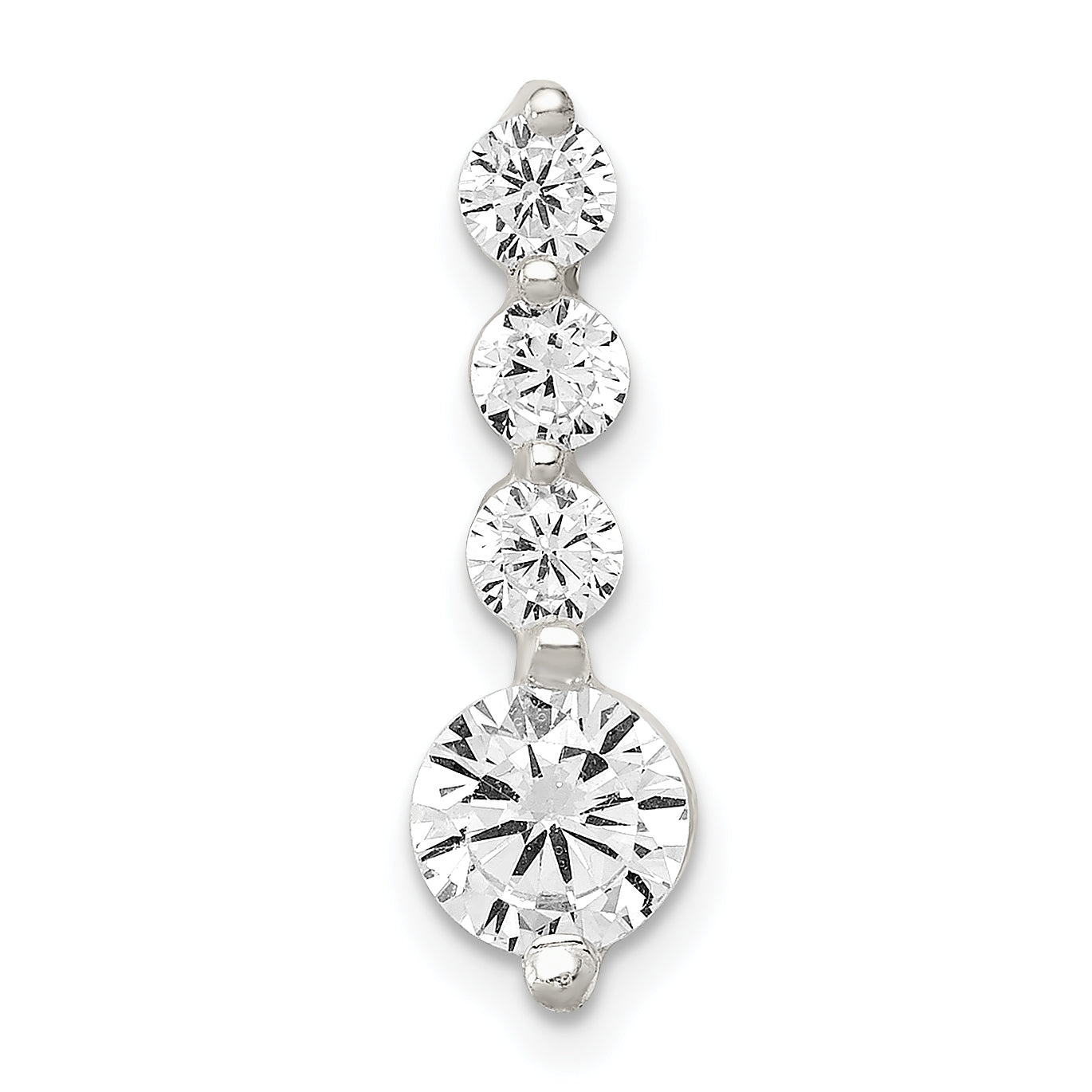 Sterling Silver Polished Cz Pendant