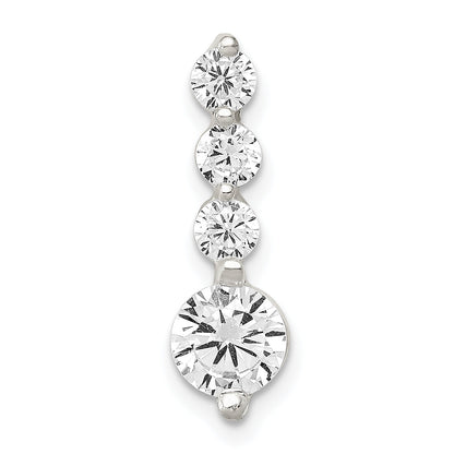 Sterling Silver Polished Cz Pendant