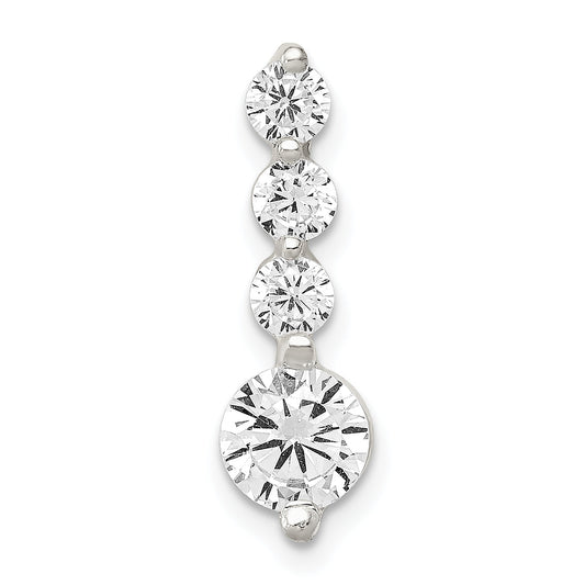 Sterling Silver Polished Cz Pendant