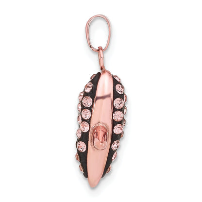 Sterling Silver Rose-Tone Ceramic Swarovski Crystal X Pendant
