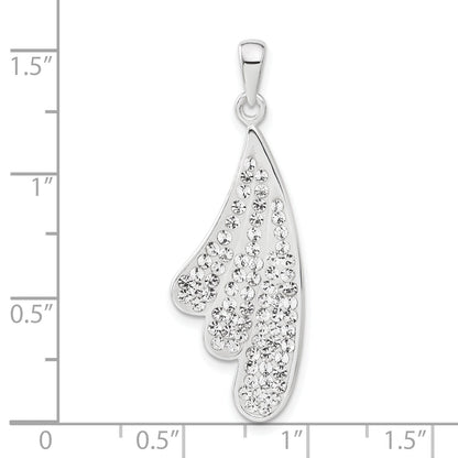 Sterling Silver Stellux White Crystal Wing Pendant