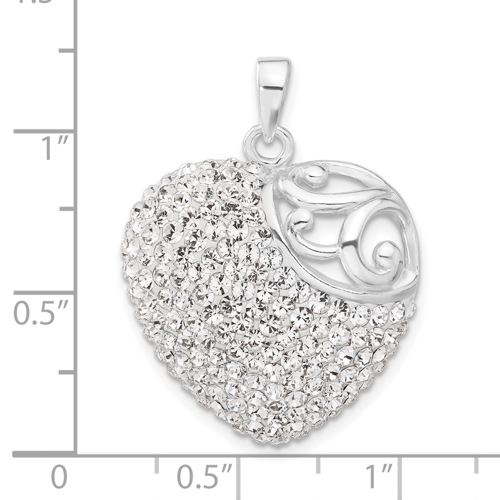Sterling Silver Stellux Crystal Heart Pendant