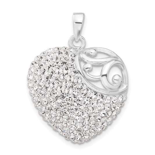 Sterling Silver Stellux Crystal Heart Pendant