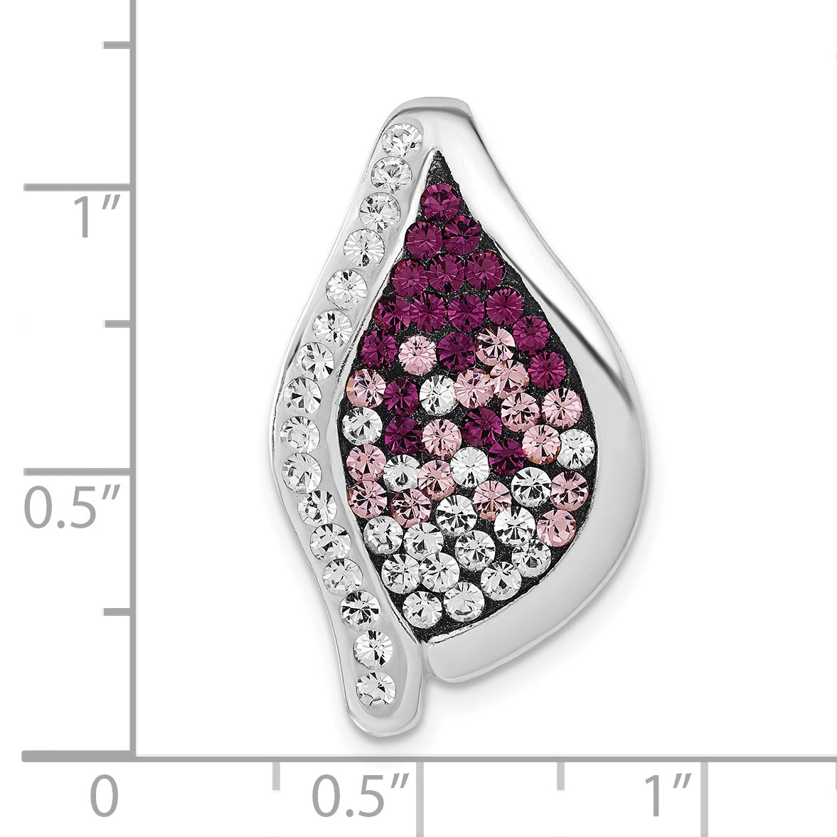 Sterling Silver Stellux White & Purple Crystal Fancy Pendant