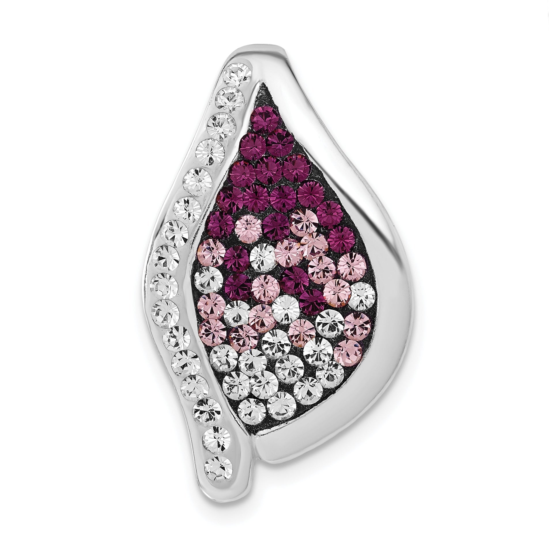 Sterling Silver Stellux White & Purple Crystal Fancy Pendant