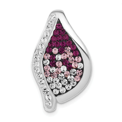Sterling Silver Stellux White & Purple Crystal Fancy Pendant