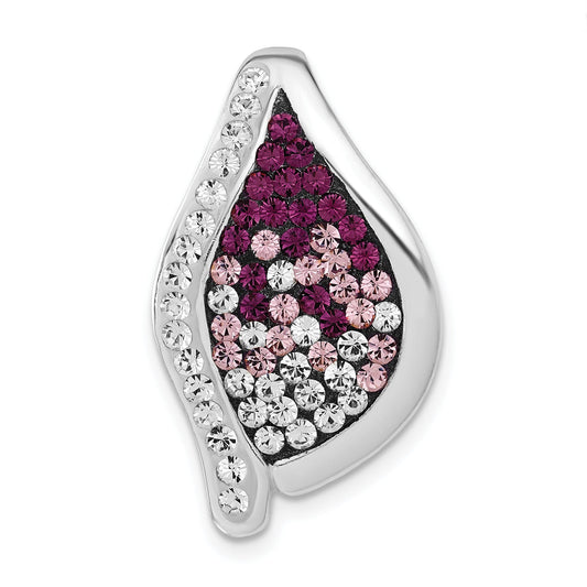 Sterling Silver Stellux White & Purple Crystal Fancy Pendant