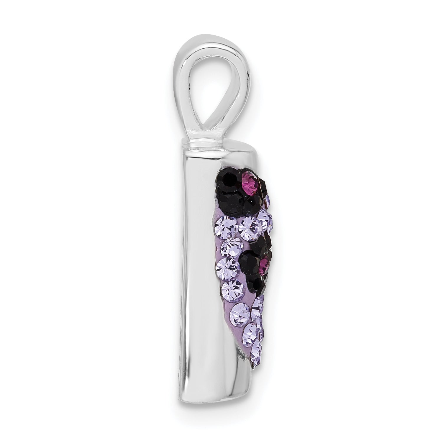 Sterling Silver Stellux Crystal Purple Animal Print Pendant