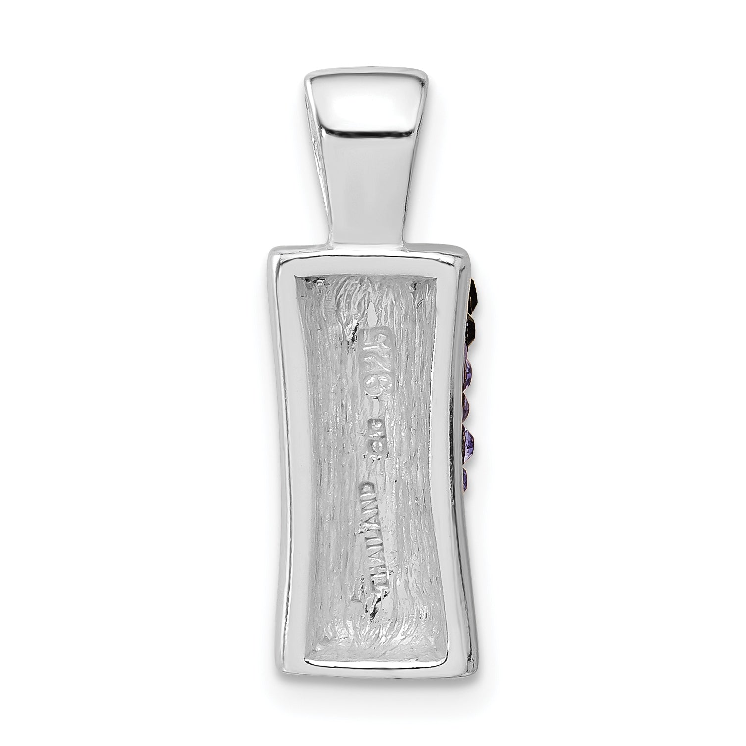 Sterling Silver Stellux Crystal Purple Animal Print Pendant