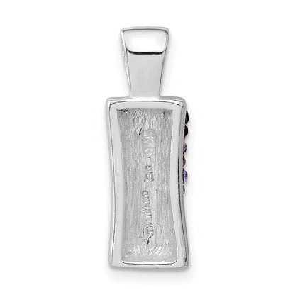 Sterling Silver Stellux Crystal Purple Animal Print Pendant