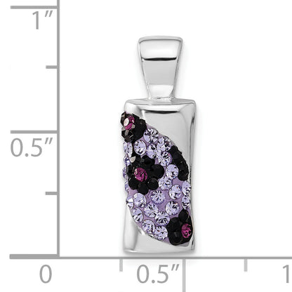 Sterling Silver Stellux Crystal Purple Animal Print Pendant