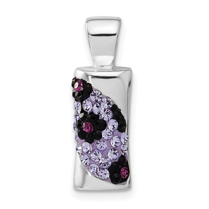 Sterling Silver Stellux Crystal Purple Animal Print Pendant