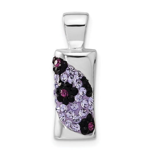 Sterling Silver Stellux Crystal Purple Animal Print Pendant