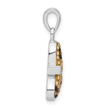 Sterling Silver Stellux Crystal Animal Print Butterfly Pendant