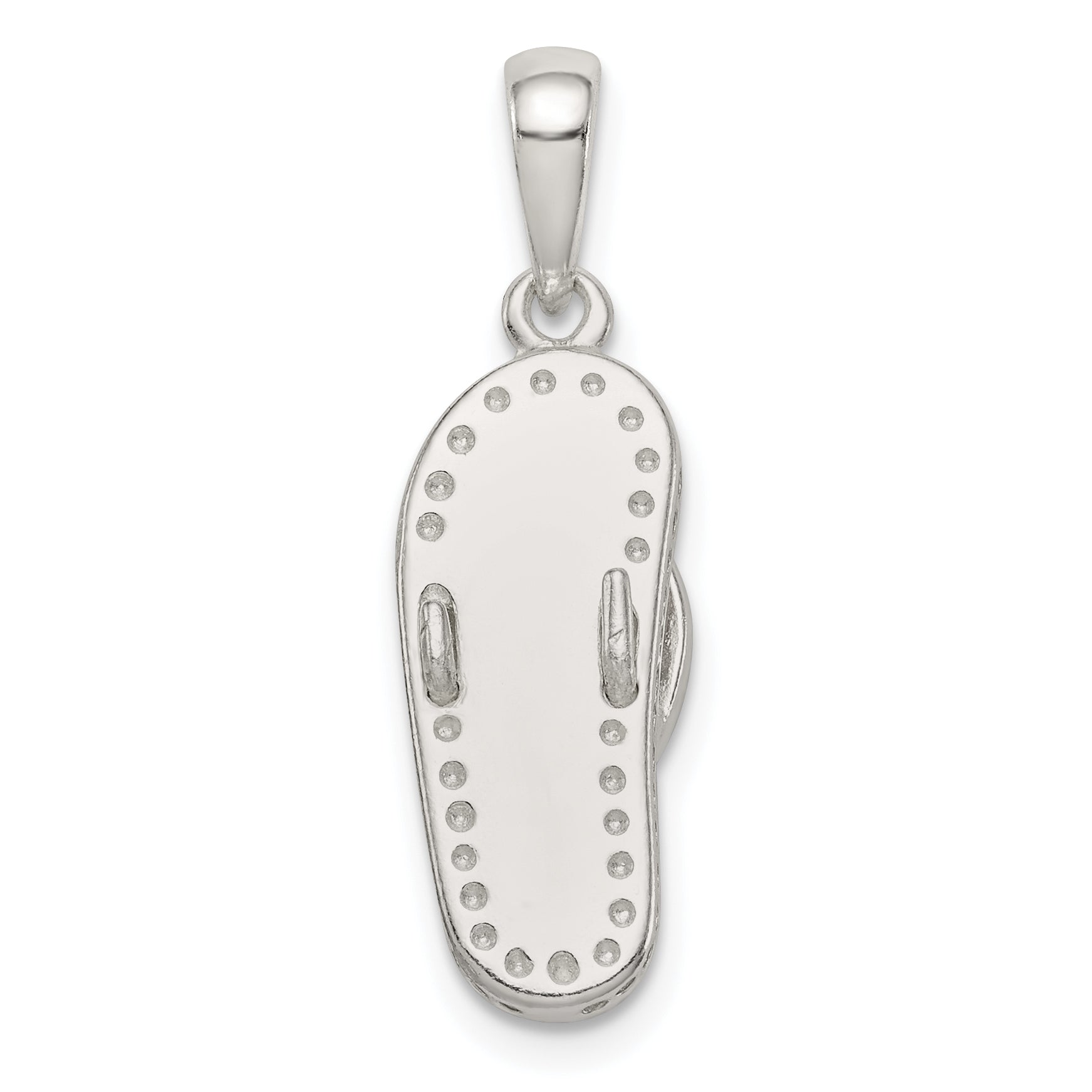 Sterling Silver Multi-Color Stellux Crystal Flip-Flop Pendant