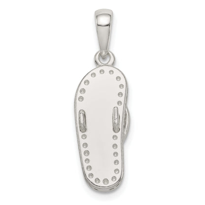 Sterling Silver Multi-Color Stellux Crystal Flip-Flop Pendant